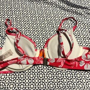 SHEIN Red and White Bikini with Adjustable Straps